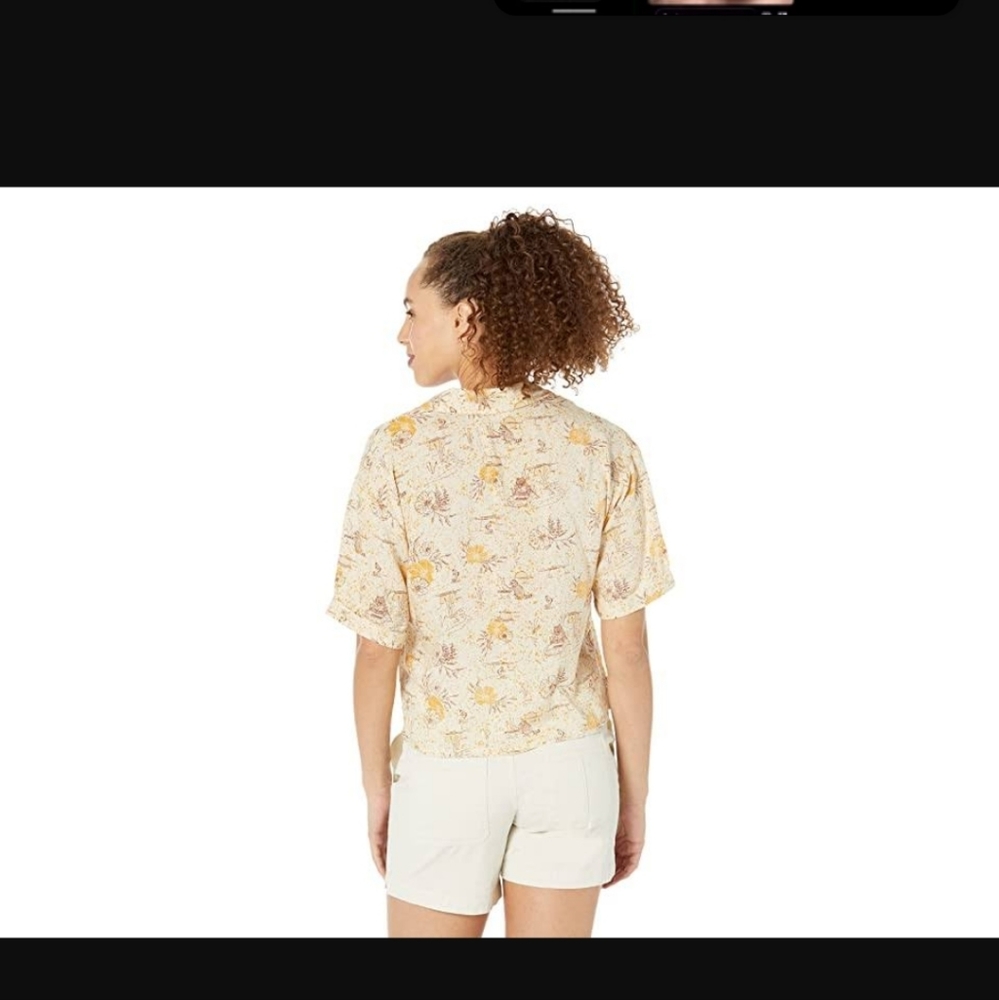 Prana Women's XS Iguala Golden Hour Escape Button Short Sleeve Shirt New. - Picture 2 of 5